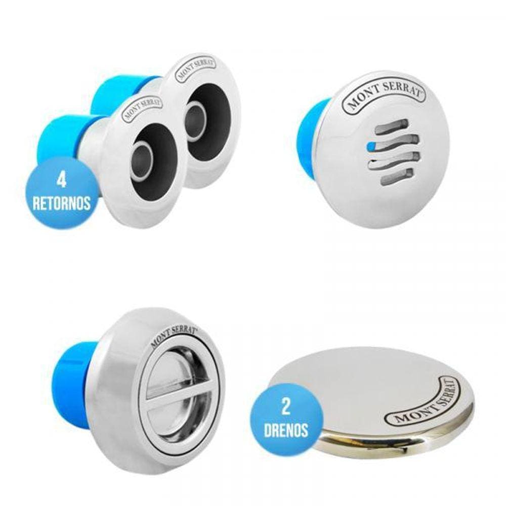 Dispositivos1 Nivelador 2 Dreno Inox 1 Aspiração 4 Retornos
