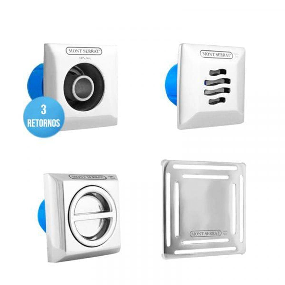 Dispositivos1 Nivelador 1 Drenos Inox 1 Aspiração 3 Retornos