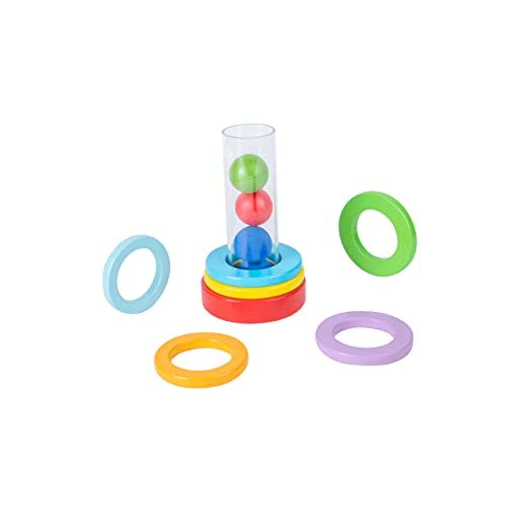 Montessori Baby Toys Tubo Transparente com Anéis de Empilhamento Brinquedos D