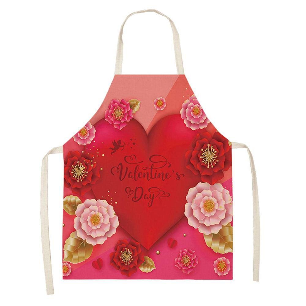 1 peça pai adulto The Family Kitchen Valentine`s Day Print Aventais de linho para família