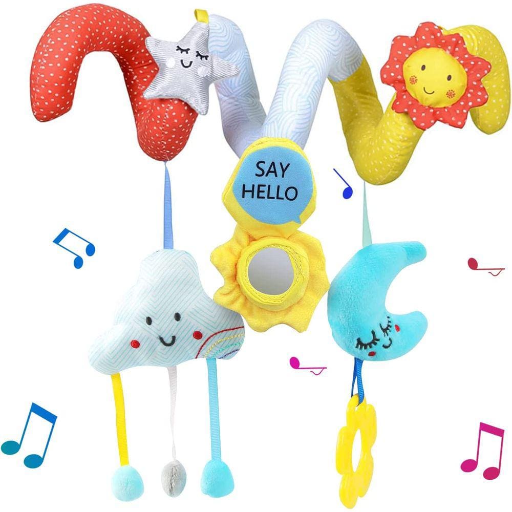 Brinquedos de cadeirinha de bebê, atividade de pelúcia espiral infantil pendurado para