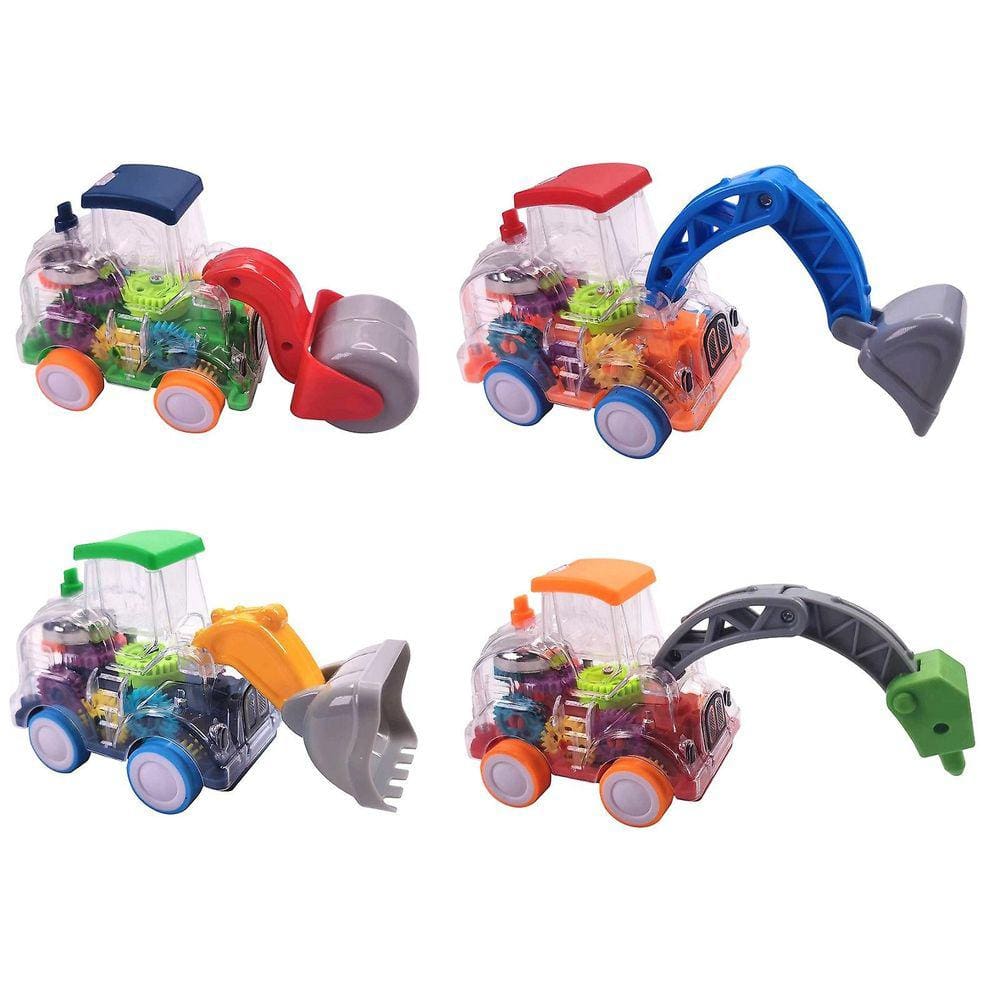 4pc carro de brinquedo transparente para crianças carro elétrico mecânico operado por bateria brinquedo de carro de corrida com engrenagens móveis col