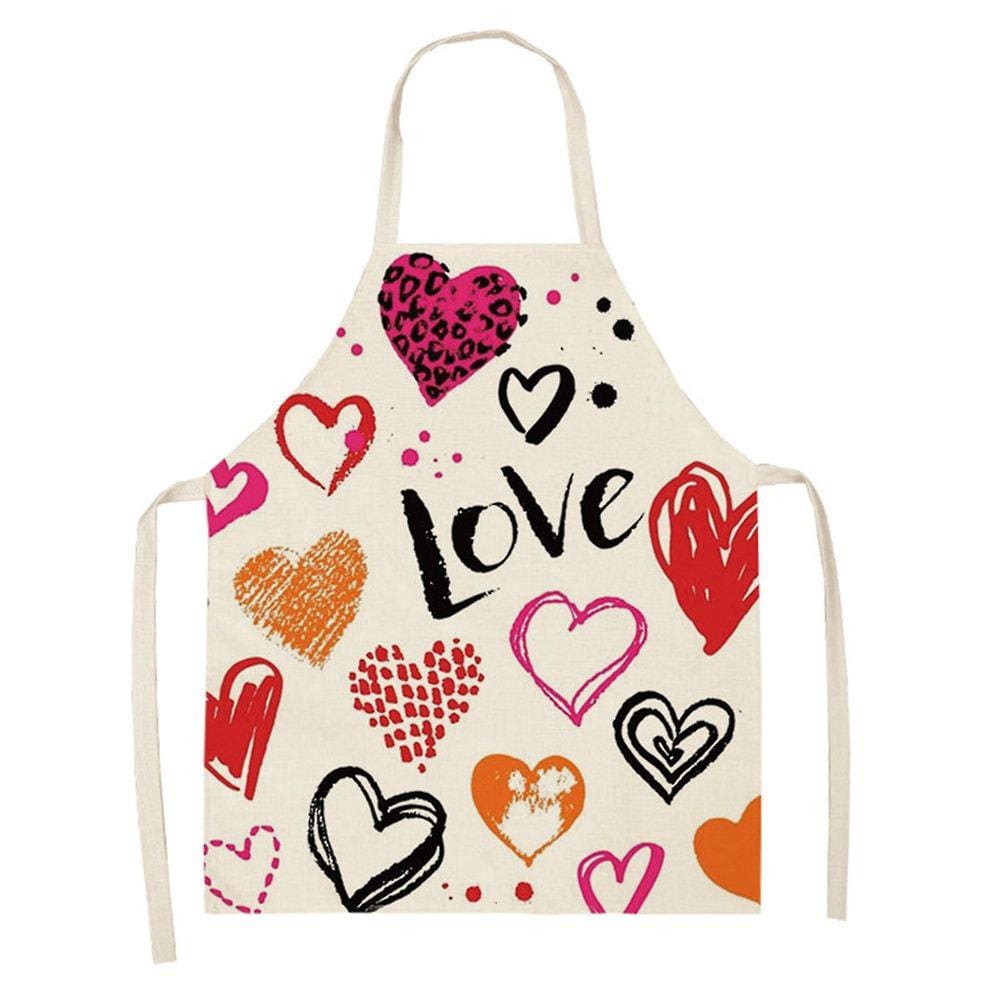1 peça pai adulto The Family Kitchen Valentine`s Day Print Aventais de linho para família