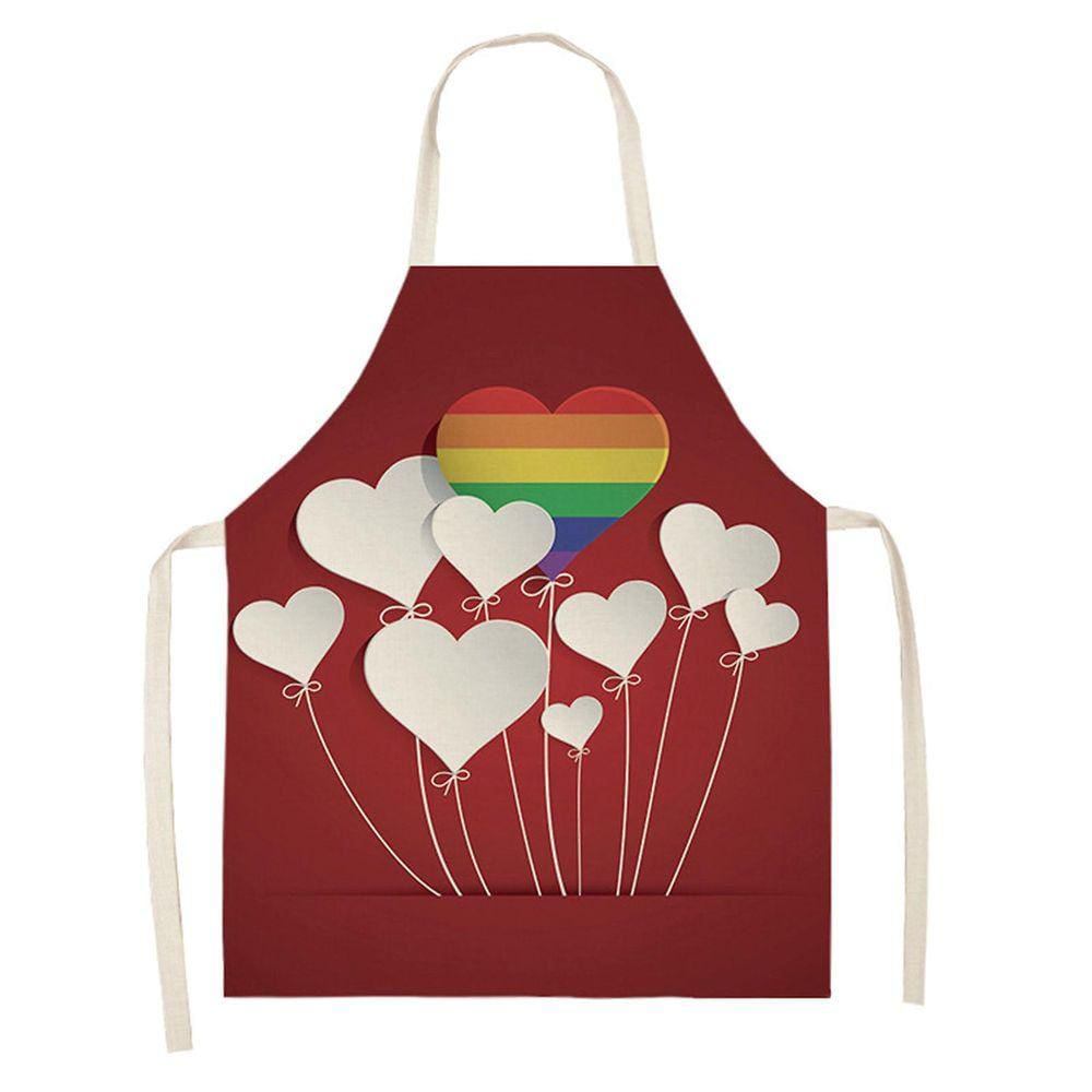 1 peça pai adulto The Family Kitchen Valentine`s Day Print Aventais de linho para família