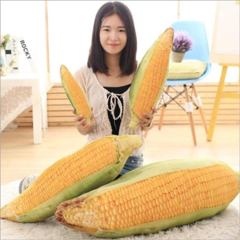Almofada de 75 cm, anime, espiga de milho, frutas e vegetais, comida, antistres