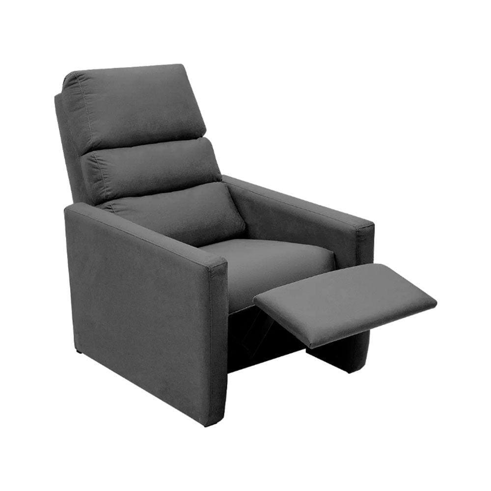 Poltrona do Papai Reclinável Ravena Suede Cinza Star Confort