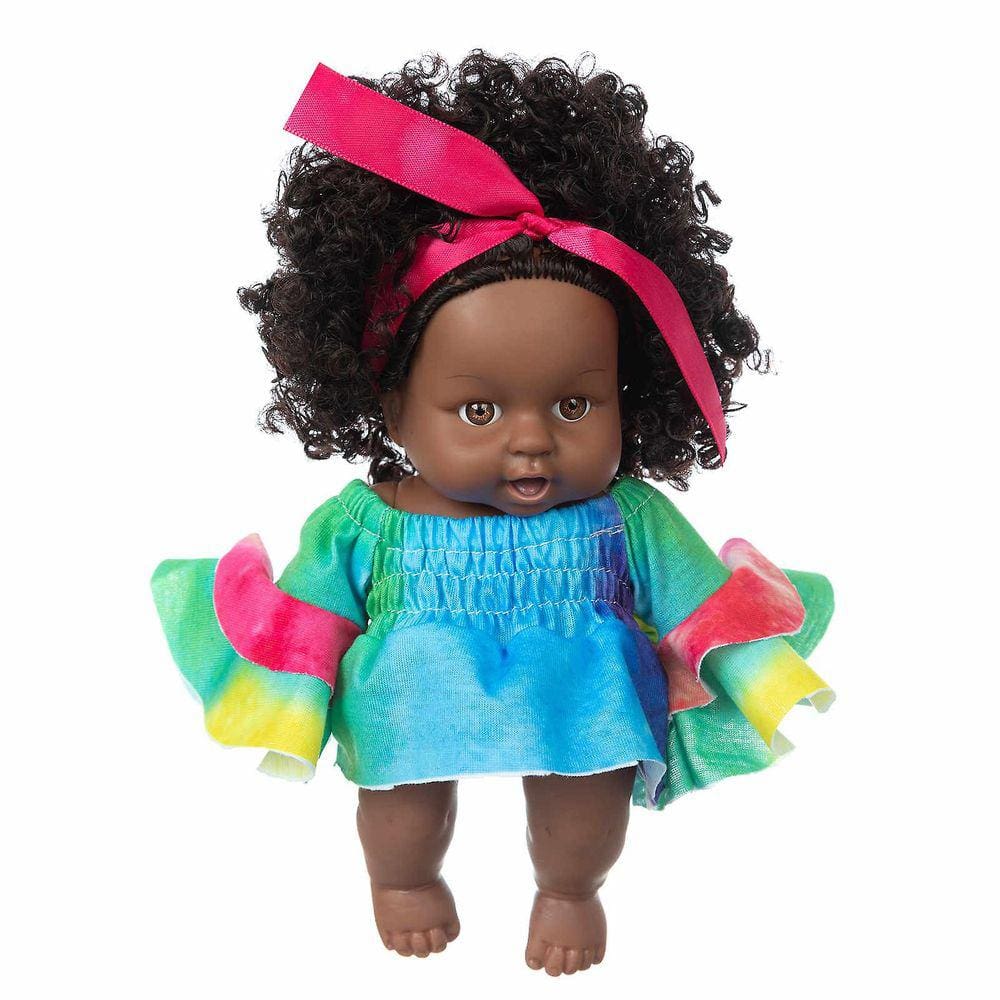 Brinquedo de vinil Black African Black Baby Cute Curly Black