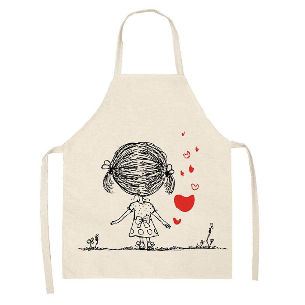 1 peça pai adulto The Family Kitchen Valentine`s Day Print Aventais de linho para família