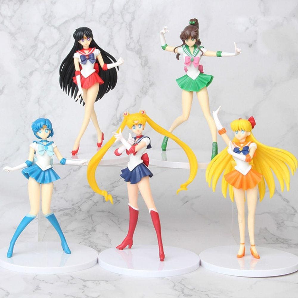 5pcs/set Sailor Moon Decoration Action Figures Model Toy Japanese Anime Desktop Decor Collection PVC Doll Gift Toys For Children|