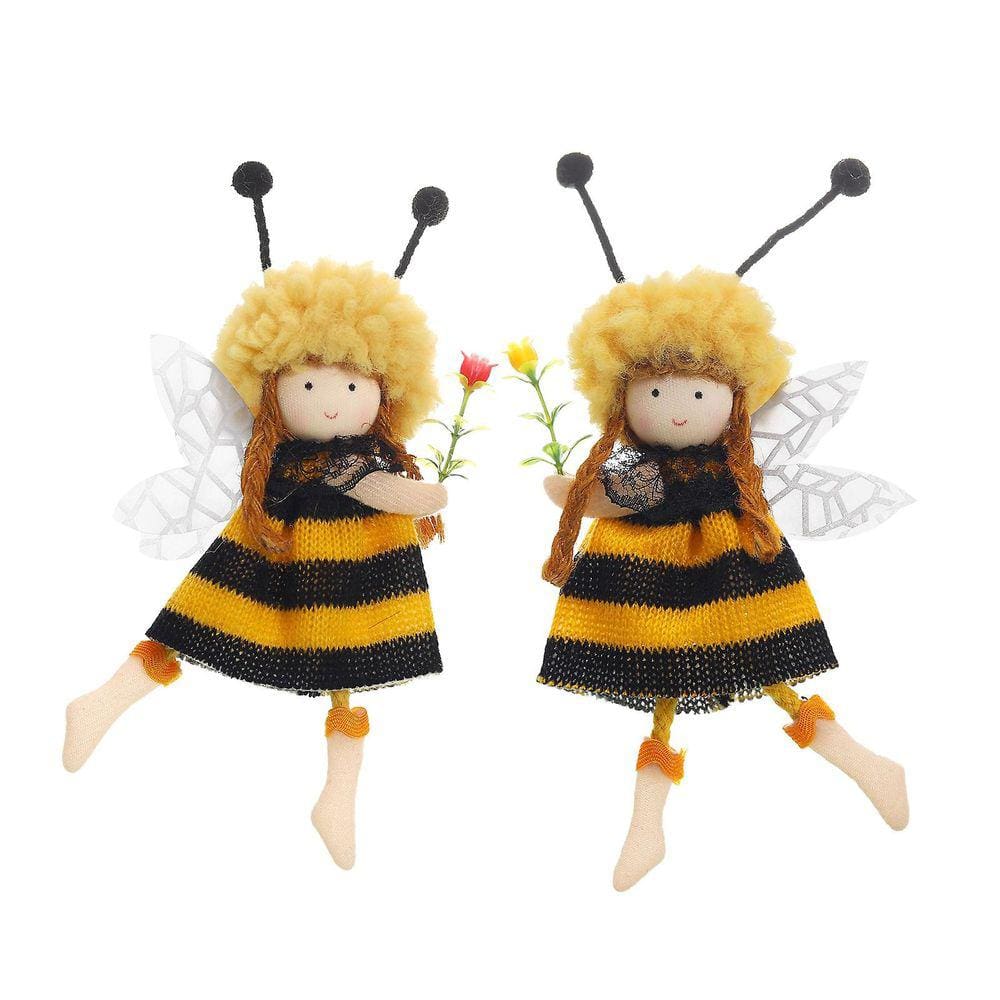 2pcs Bee Festival Cute Girl Pingente Criativo Abelha Festival Sol Flor Primavera Decoração Brinquedo