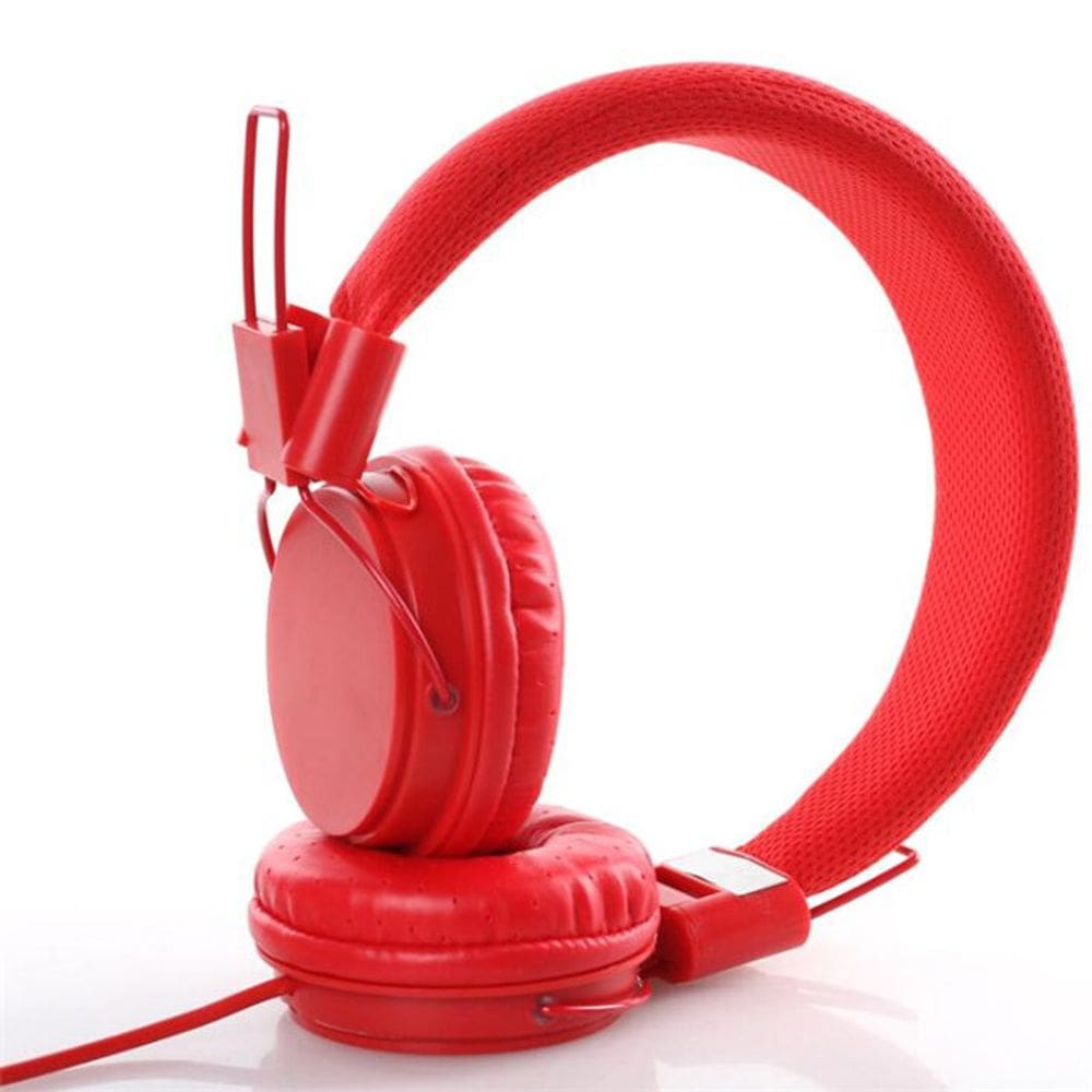 Fones de ouvido com fio kids elegantes headband fones de ouvido para Tablet vermelho
