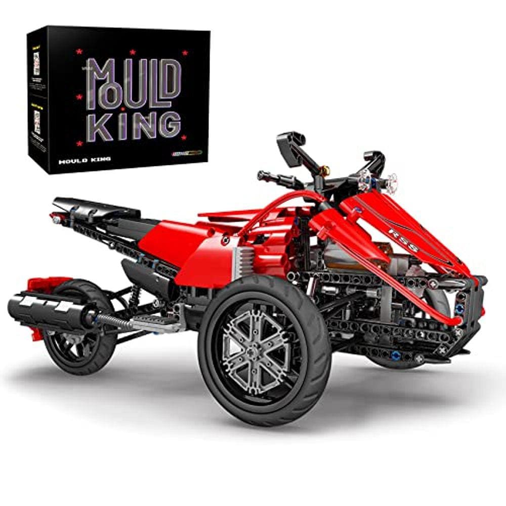Mould King 23010 Bloco de Construção de Motocicletas de Três Rodas