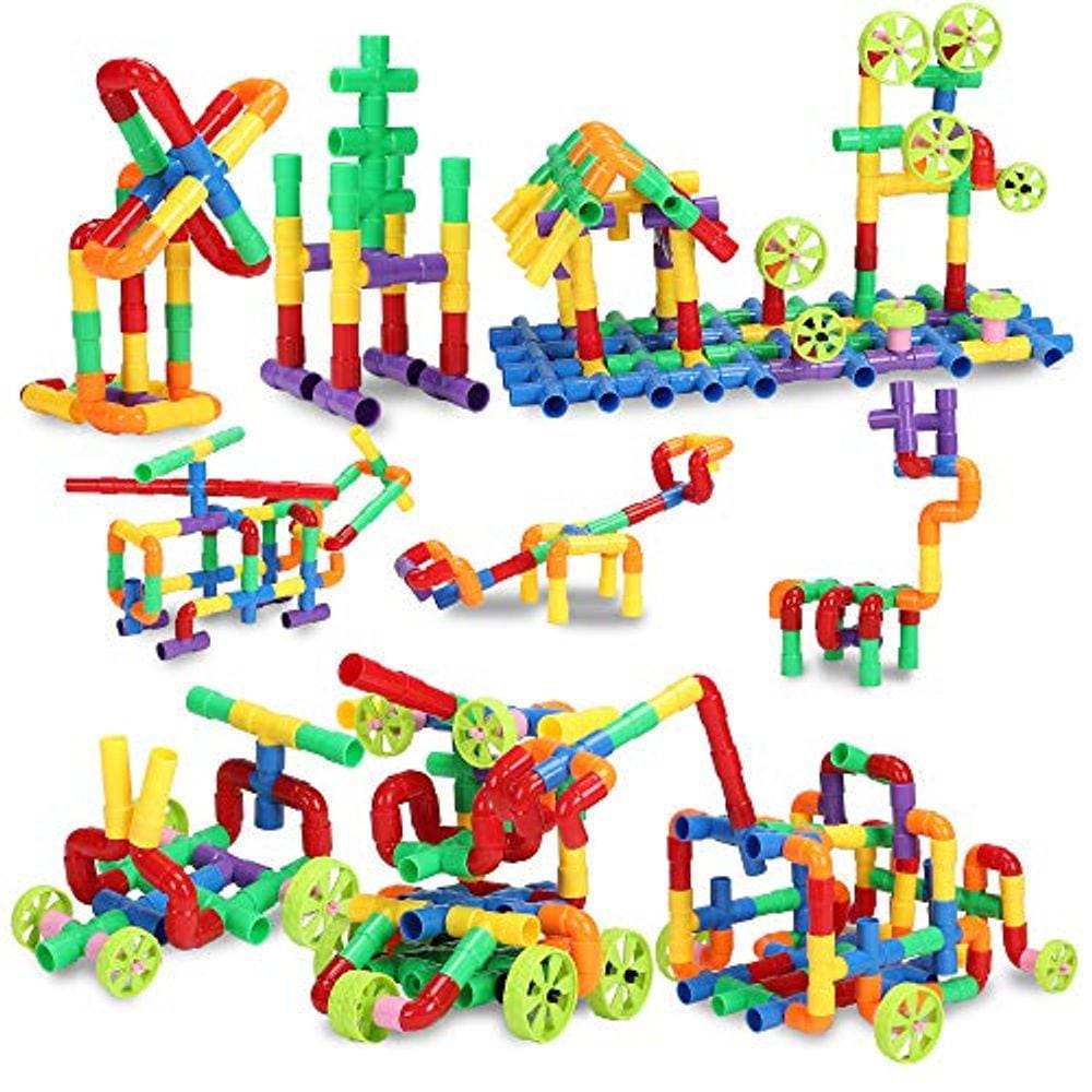 KAKATIMES STEM Brinquedo de blocos de construção para crianças, T educacional