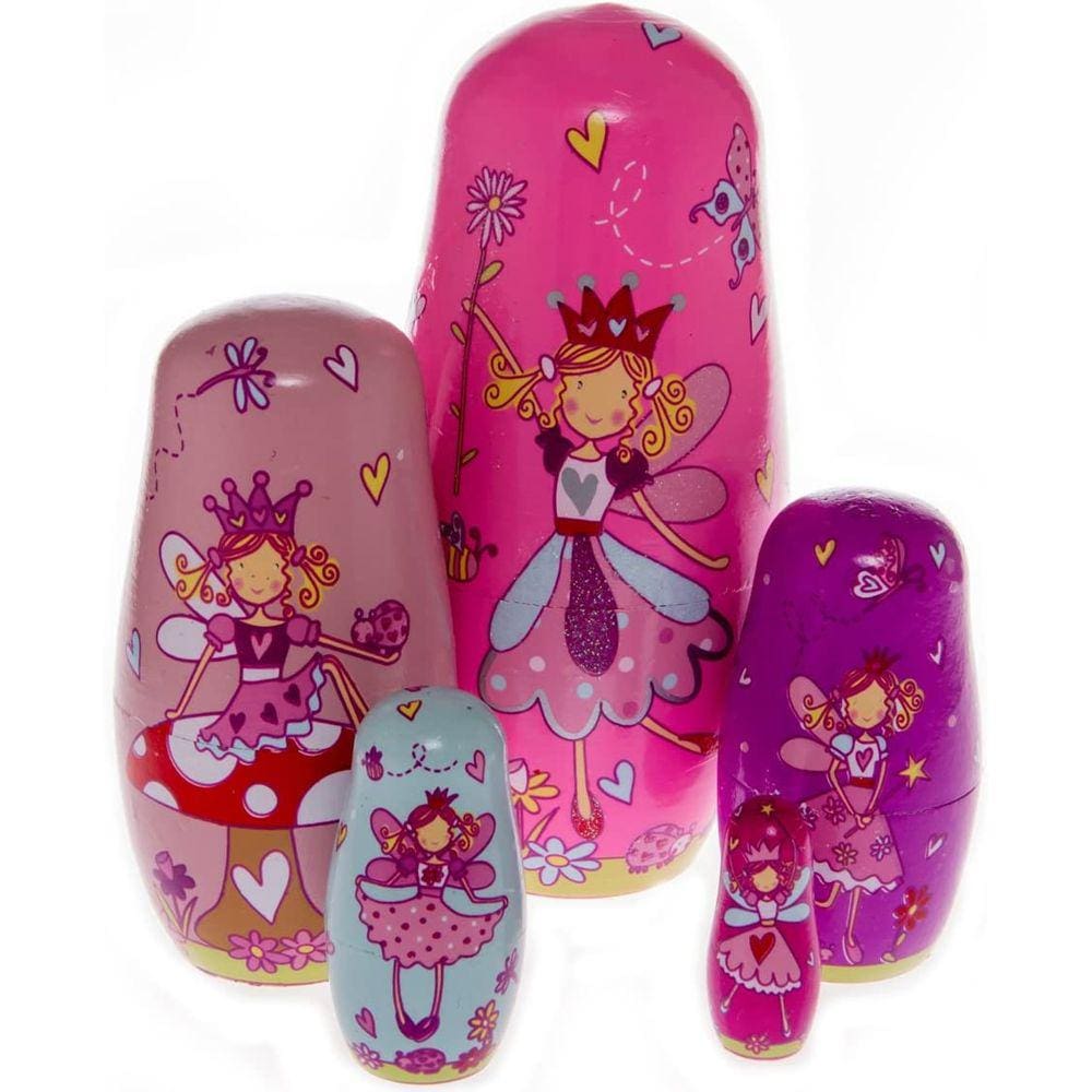 5pcs bonito handmade madeira Rússia nidificação bonecas presente rus