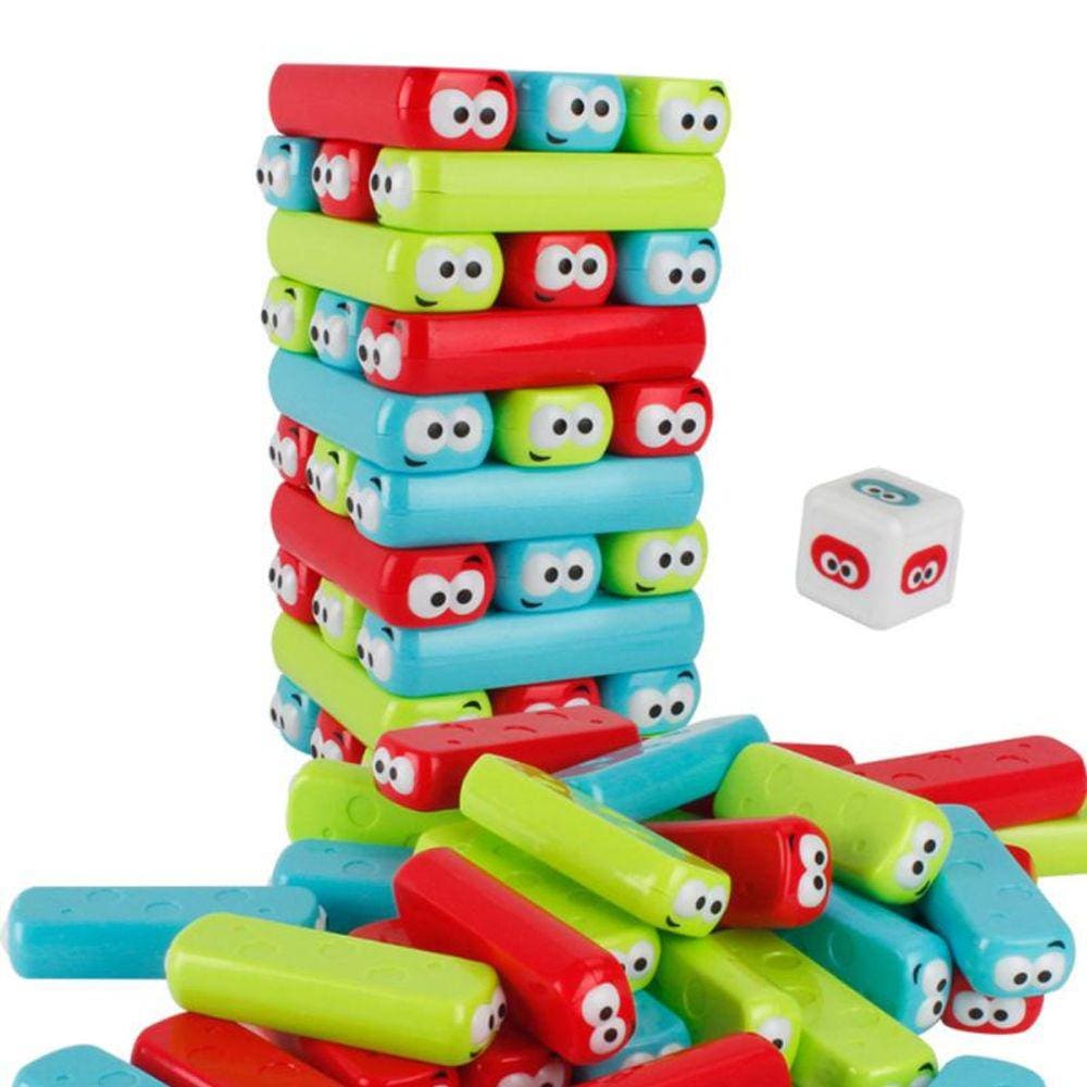30pcs Jenga Mini Plastic Classic Game Mini Plastic Stack up Pumping Building Blocks Kids Toy Domino Educational Game Kids Gift| Classificação, Nesting