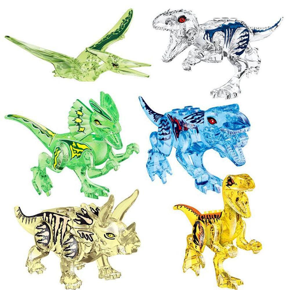 Jurassic Crystal Dinosaur Building Blocks Brinquedos, tamanho único