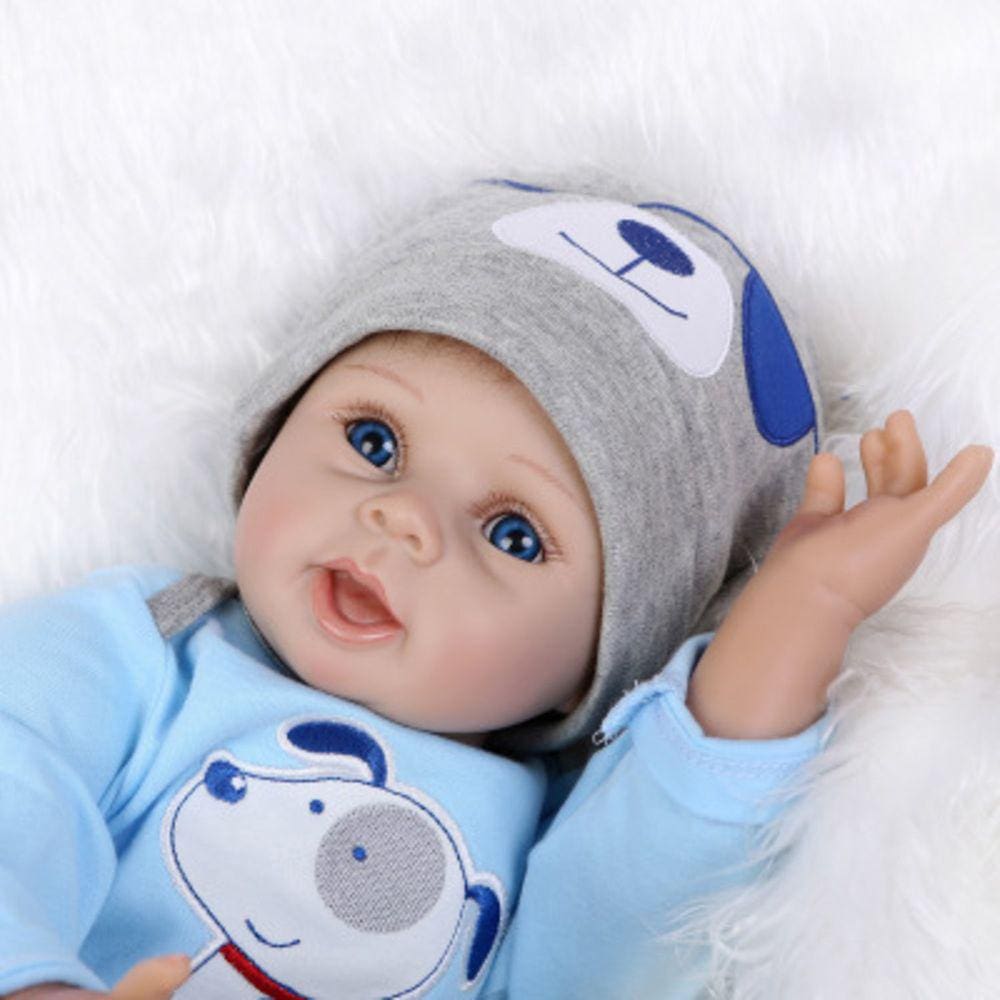 Bonecas renascidas Docka Mjukt Silikon 22 \"/ 55cm Lifelike Newborn Doll boy