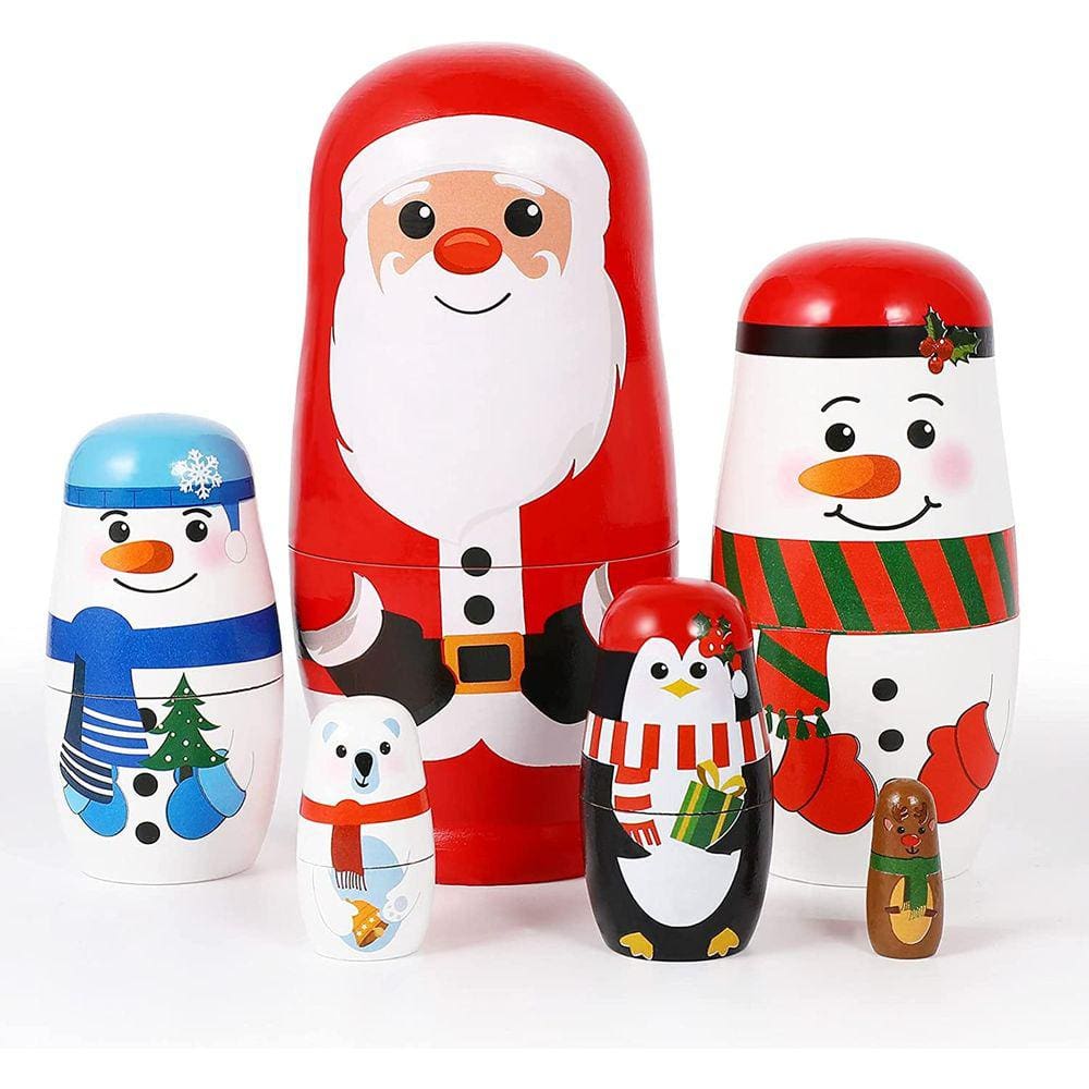 Natal Madeira Empilhando Doll Natal russo Matryoshka