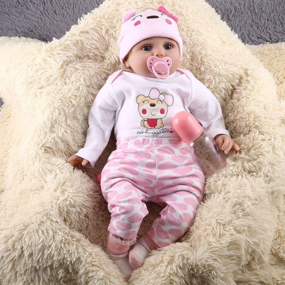 55cm 6pcs/set crianças renascer baby doll vinil recém-nascido realista B