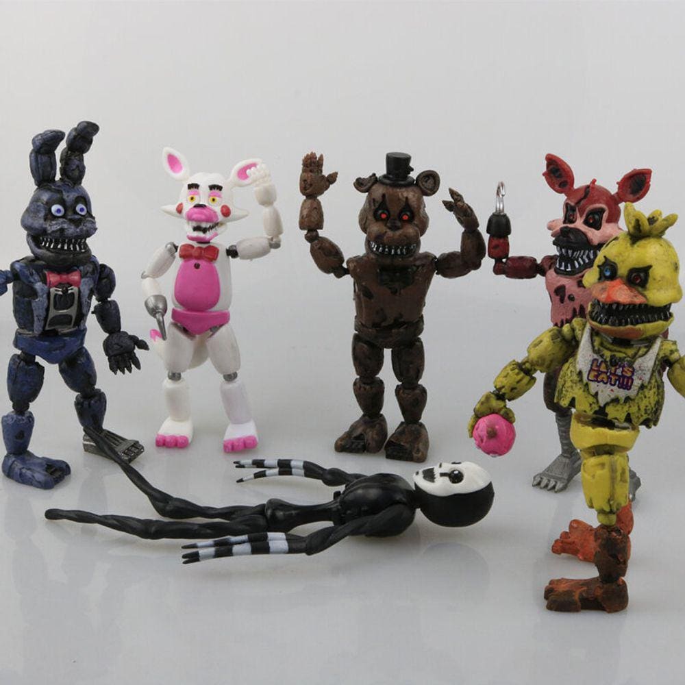 Kit 6 Bonecos Animatronics Five Nights At Freddy's Fnaf