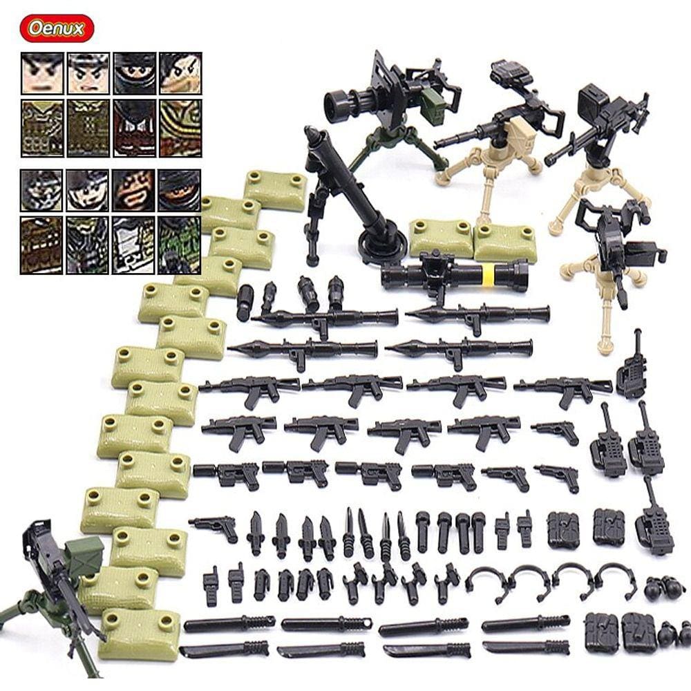 Oenux Soldado da Marinha Aérea Mini Figura Pequeno Edifício Militar B