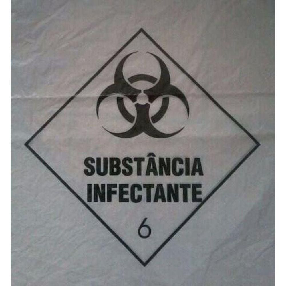Saco Lixo Infectante 15L Branco - 100 Unidades