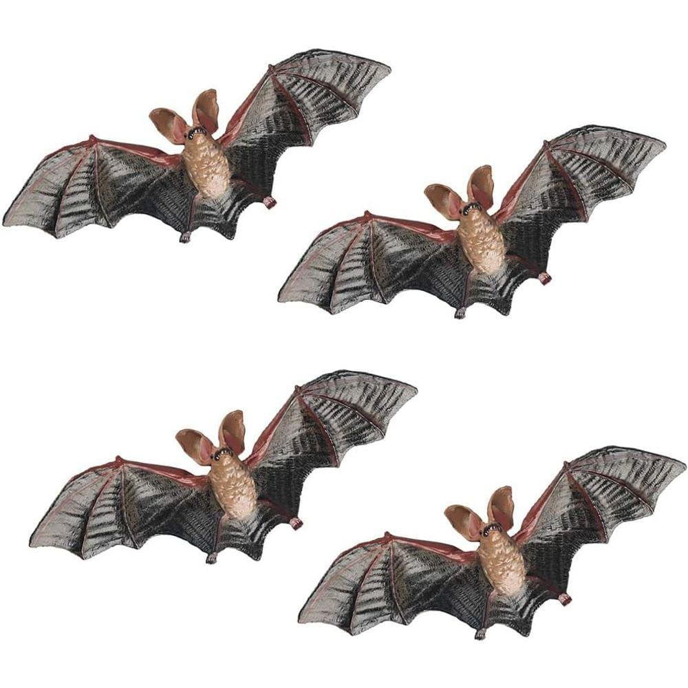 4 pcs simular figuras de morcego, mini figuras de morcego para bolo DIY