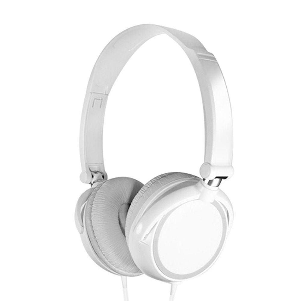 Fones de ouvido com fio dobráveis sobre fones de ouvido