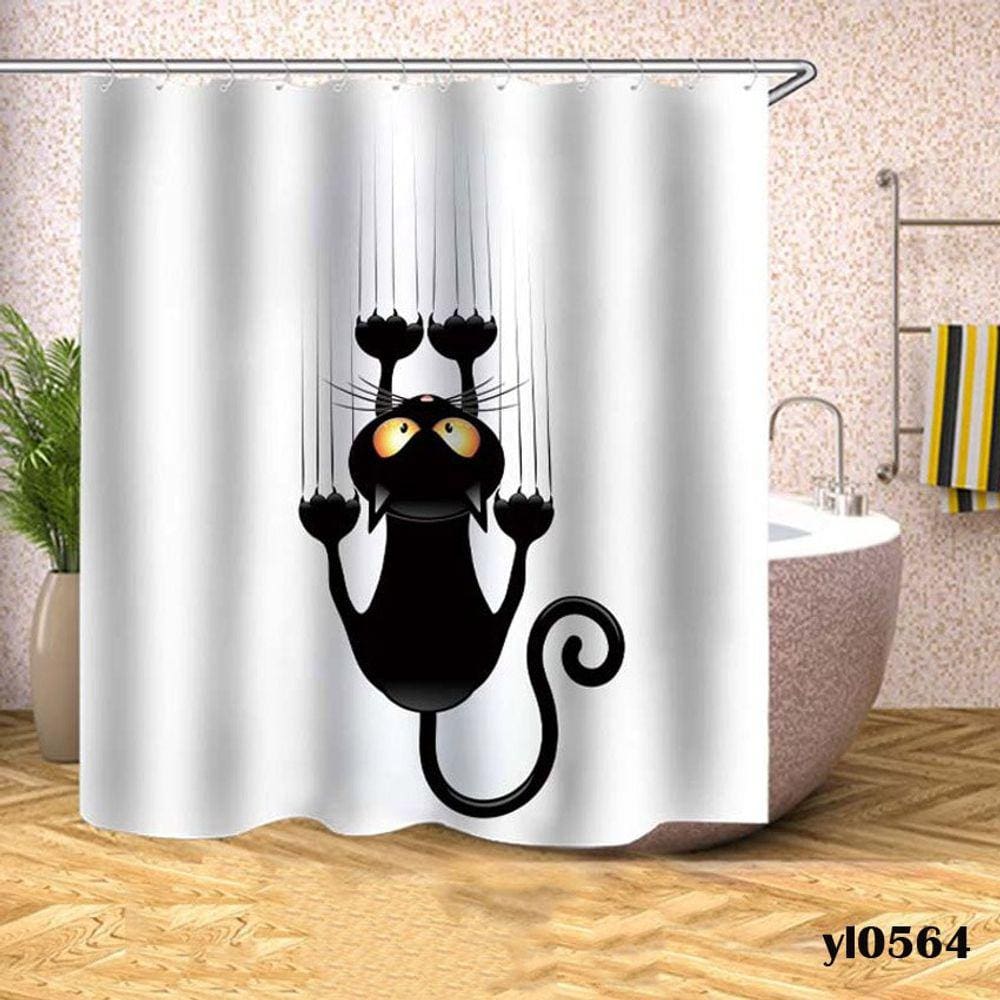 Cartoon Animals Shower Curtain Cortinas de banho impermeáveis para