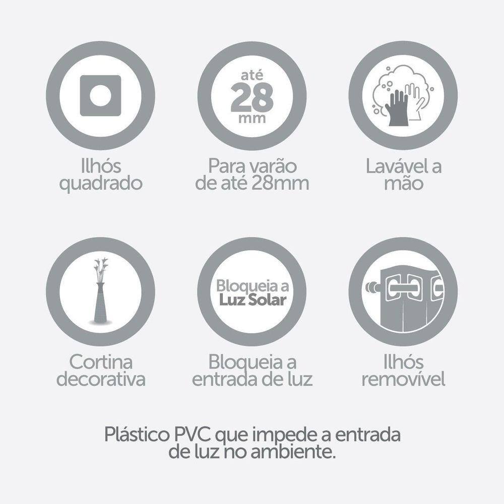 Cortina Blackout PVC para Sala ou Quarto 2,20m x 1,30m