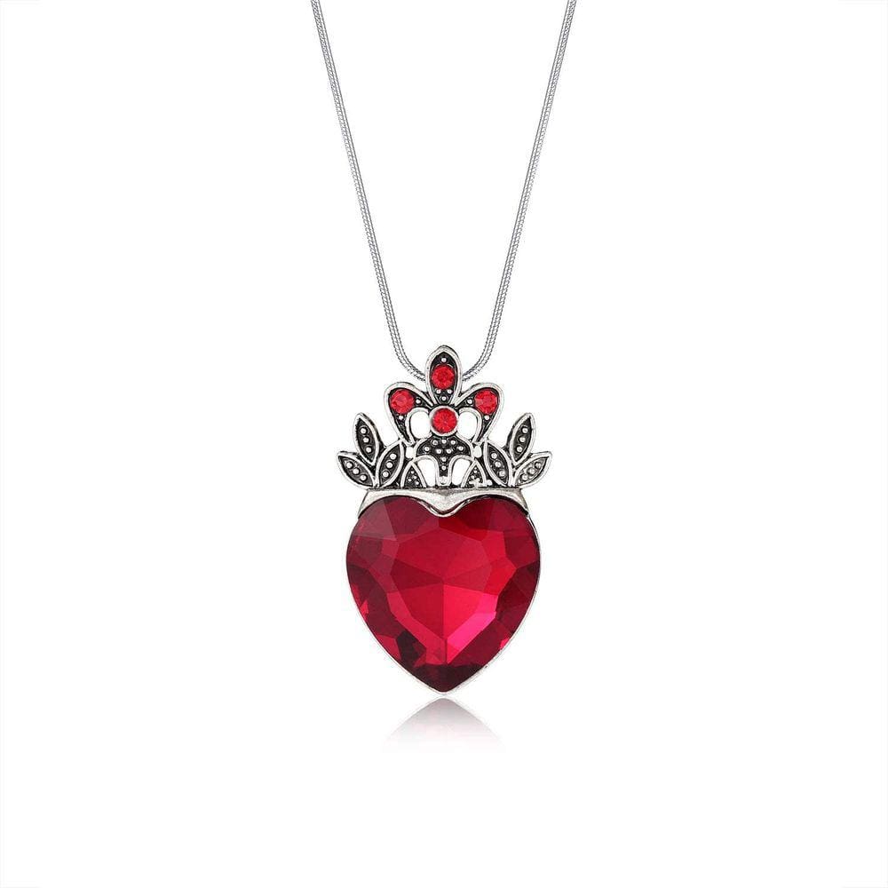 Rainha de Copas Evie Colar Red Heart Fashion Joias Hal