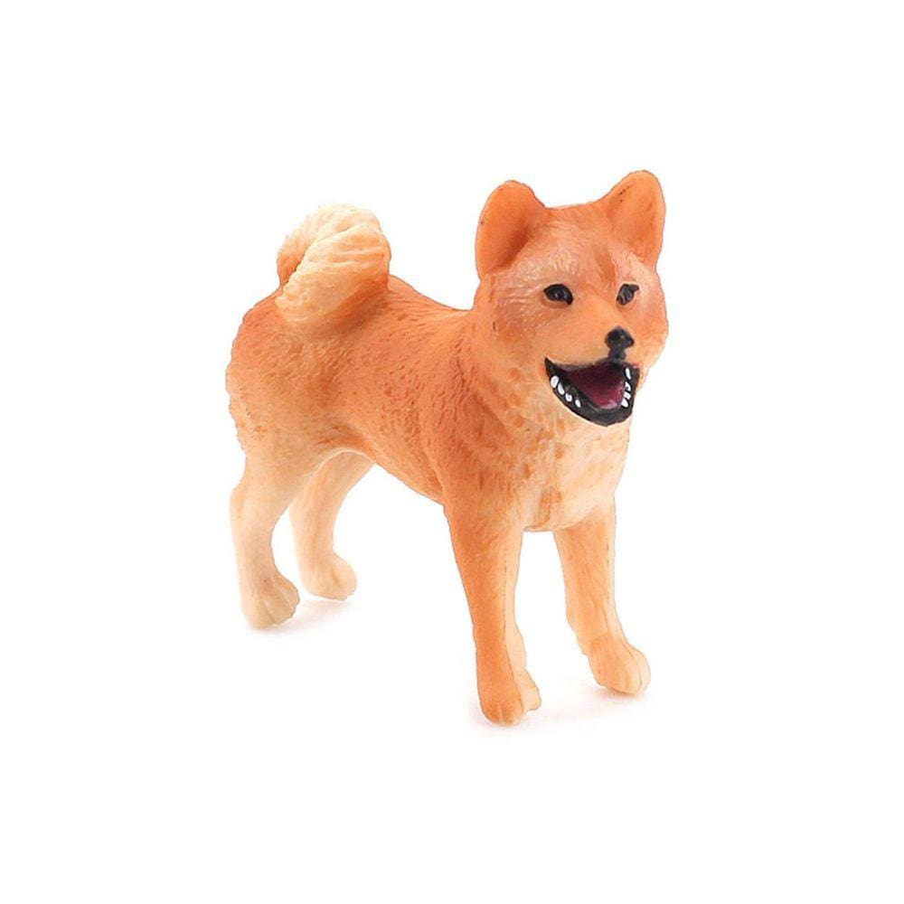 Simulação Animal Mundo Ornamento Sólido Modelo Animal Teddy Shiba Inu