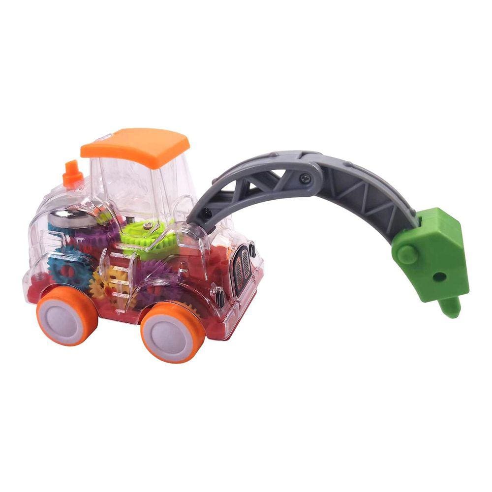 Carro de brinquedo transparente para crianças Carro elétrico mecânico operado por bateria brinquedo de carro de corrida com engrenagens móveis colorid