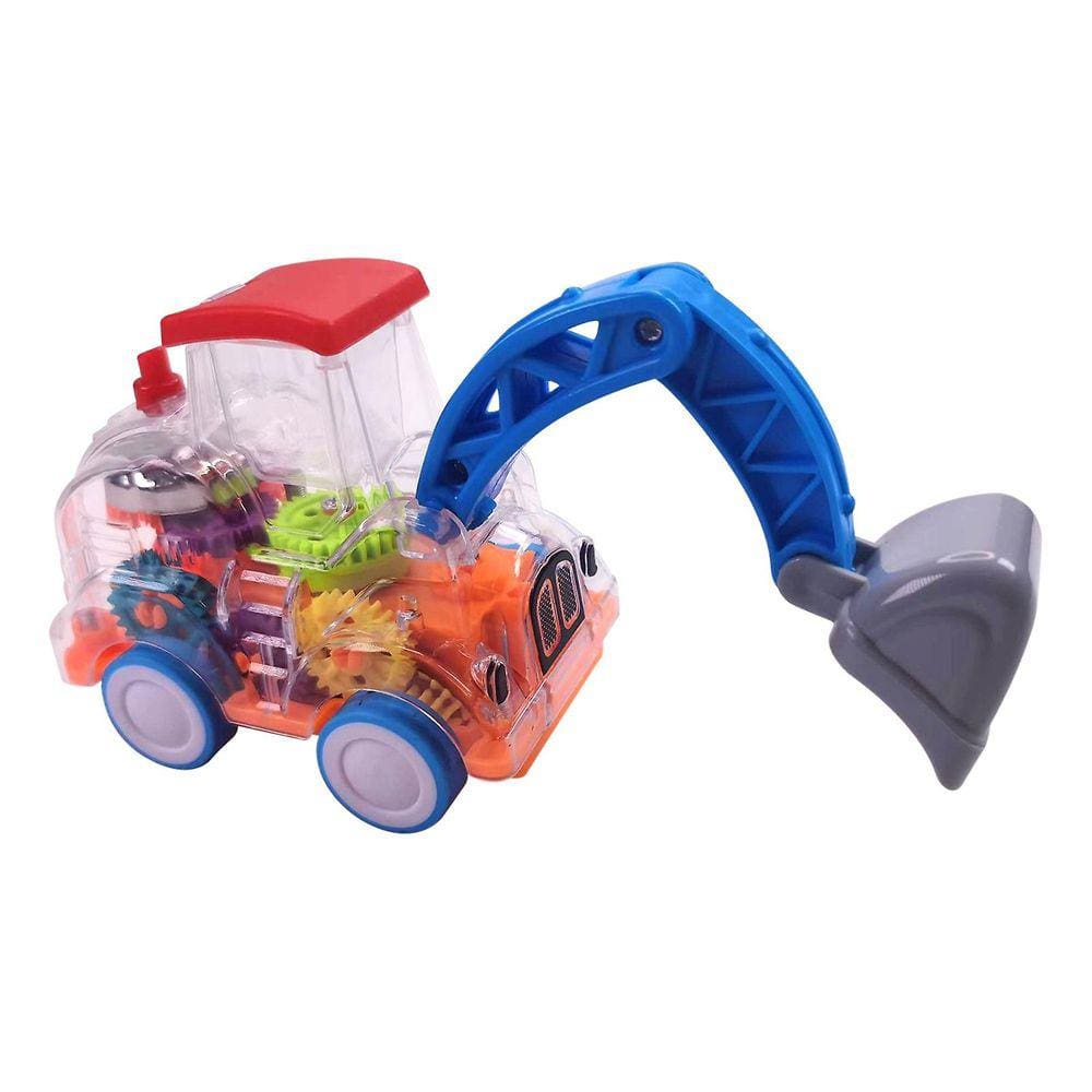 Carro de brinquedo transparente para crianças Carro elétrico mecânico operado por bateria brinquedo de carro de corrida com engrenagens móveis colorid