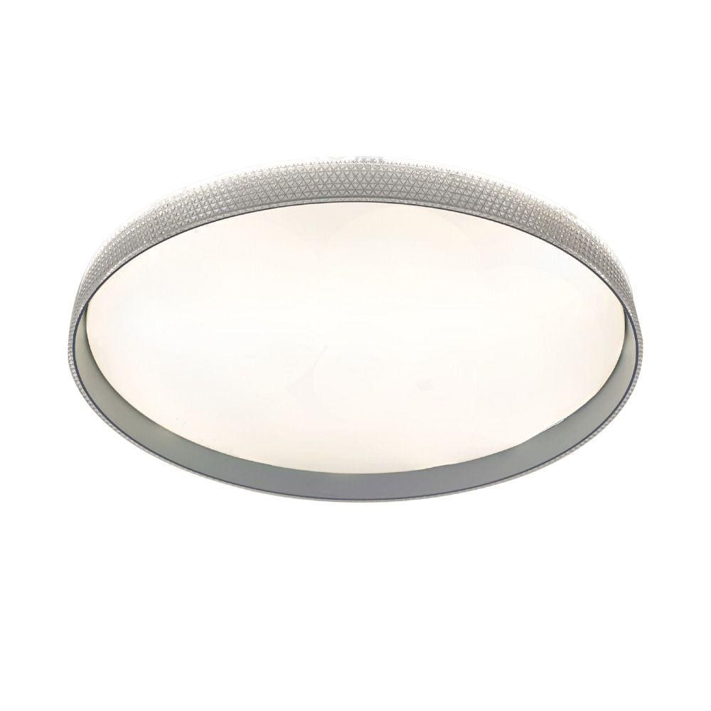Plafon de Sobrepor Redondo Acrilico Cinza 40cm Led 60W 3 Cores Bivolt