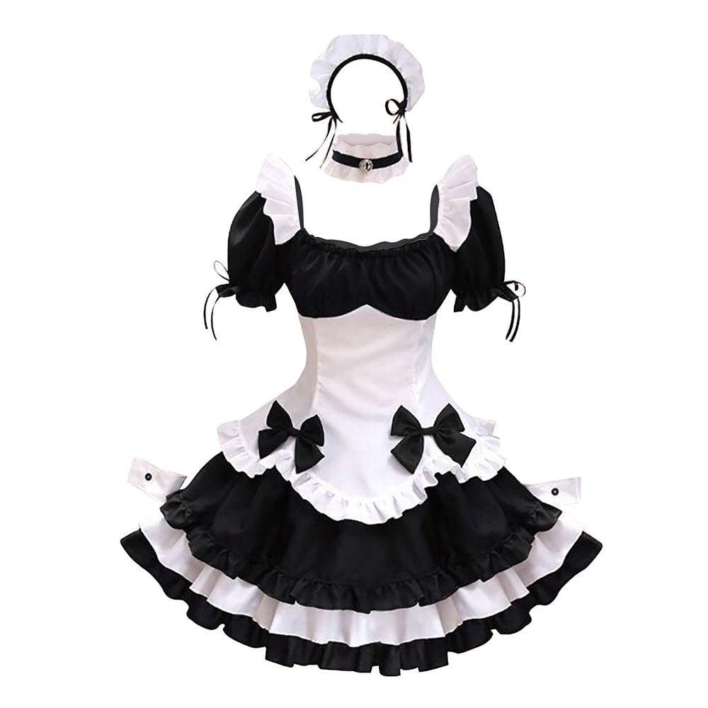 Mulheres Adorável Empregada Cosplay Fantasia Animação Show Japonês Roupa Vestido Roupas