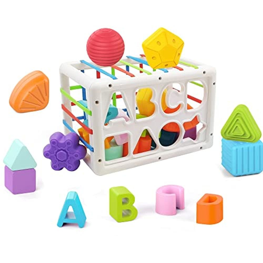 Cubo de Classificação de Forma TwKueor Baby com ABCD e Blocos de Forma