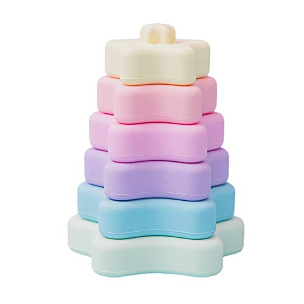 Promessa Babe Empilhamento Brinquedos, Silicone Empilhamento Anéis Teethin