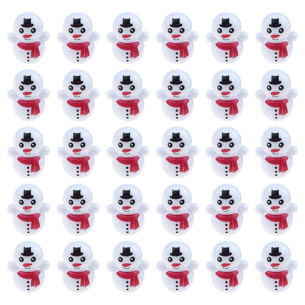 Novidade Mini Natal Branco Boneco de Neve Tumbler Boneca Pacote Cápsula Brinquedo 30pcs Presente de Natal