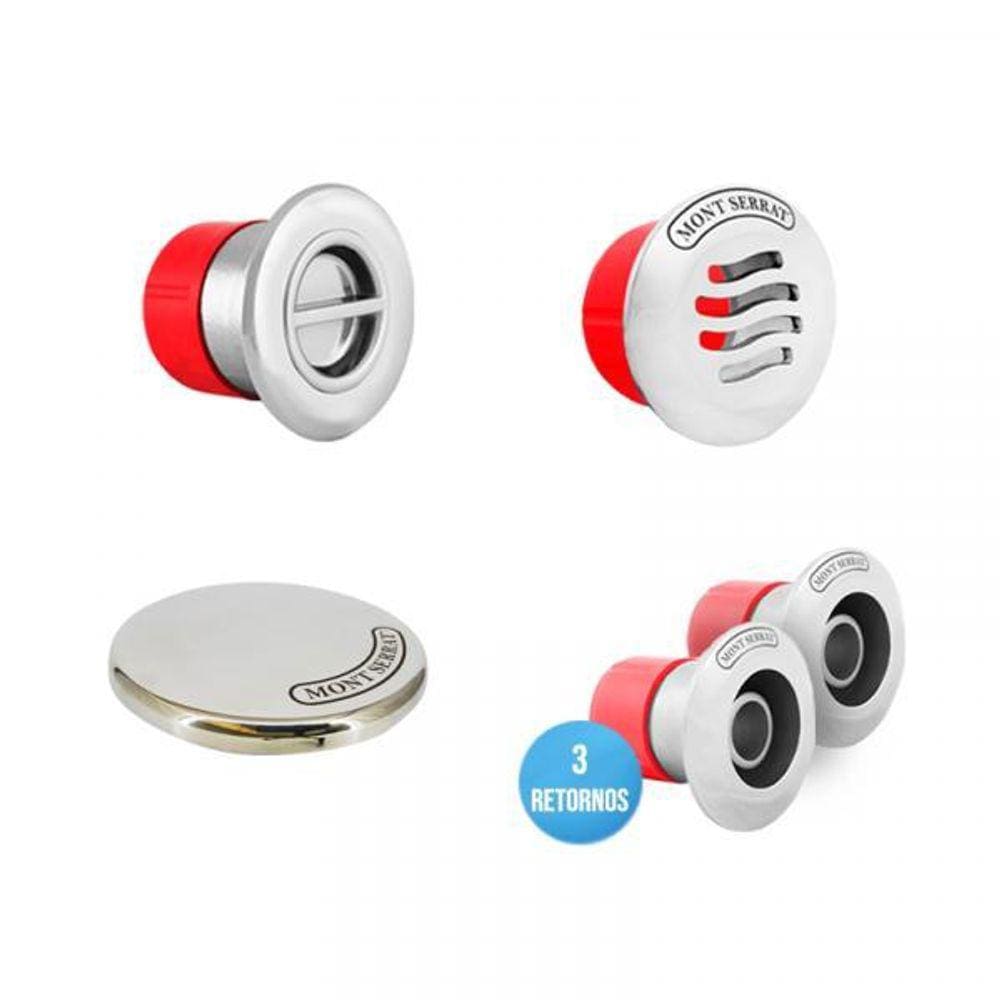 Dispositivos 1 Nivelador 1 Dreno Inox 1 Aspiração 3 Retornos
