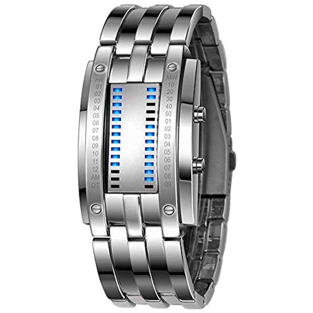 Relógios digitais masculinos Gosasa Binary Matrix Blue LED F