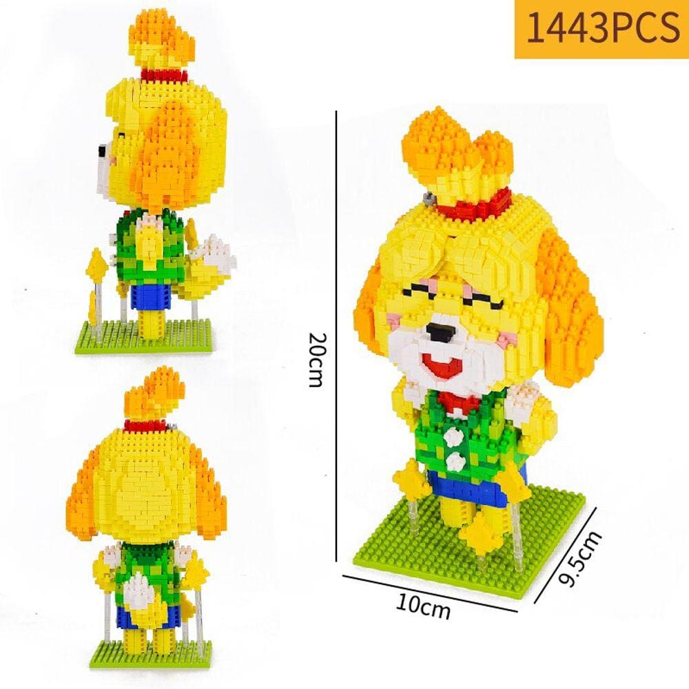 1224pcs+ Animal Raccoon Tom Nook Isabelle Crossing Game Building Blocks 3D Modelo DIY Mini Diamond Bricks Toy for Children Gift| Blocos
