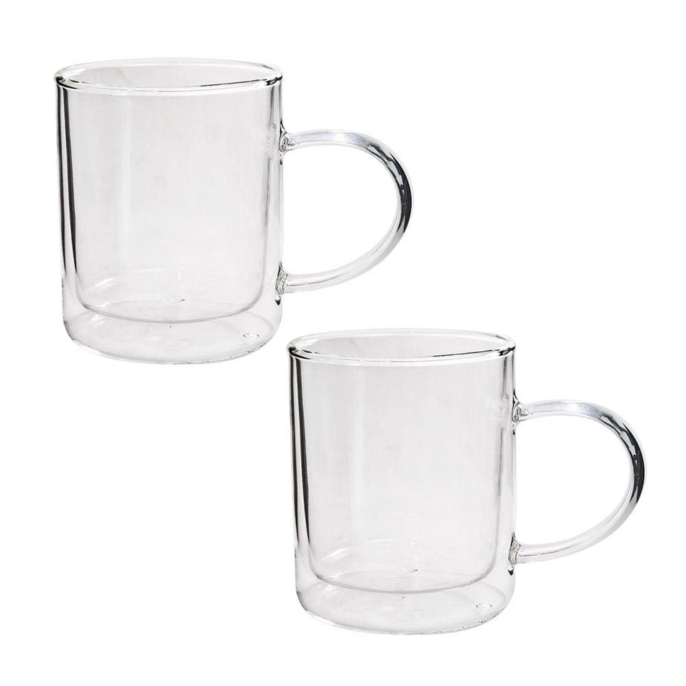 Jogo De Xícara De Vidro Dupla Camada 320ml 2 Peças