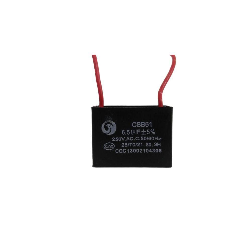 Capacitor Quadrado Para Ventilador 6,5uf 250vac Cbb61