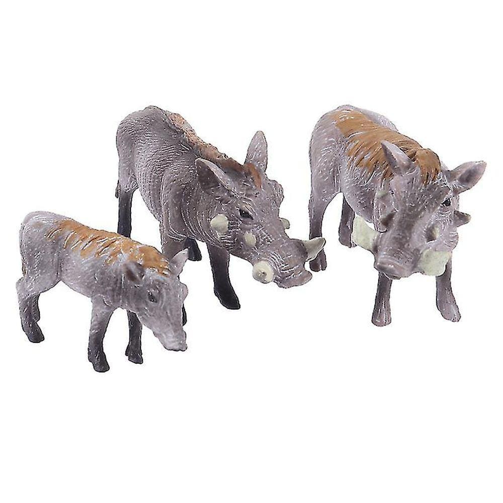 Xs 1 Set/3pcs Lifelike Animal Javali Modelo Mini Farm Deco
