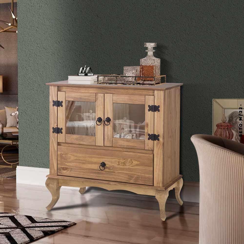 Aparador Buffet Antigo Sala De Jantar Madeira Maciça Marrom Shop JM