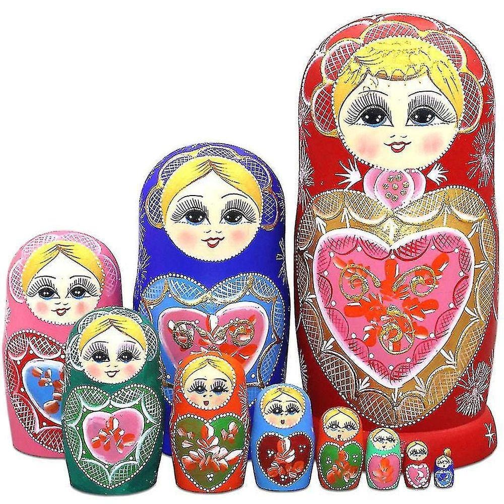 Matryoshka Boneca Russa Conjunto Basswood Air-dry Boneca pintada à mão 10 camadas