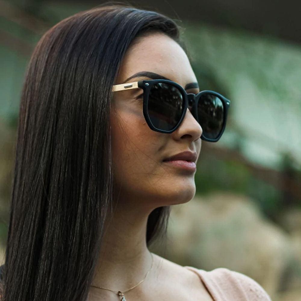 Óculos de Sol Amy Madeira Preto Polarizado Wa