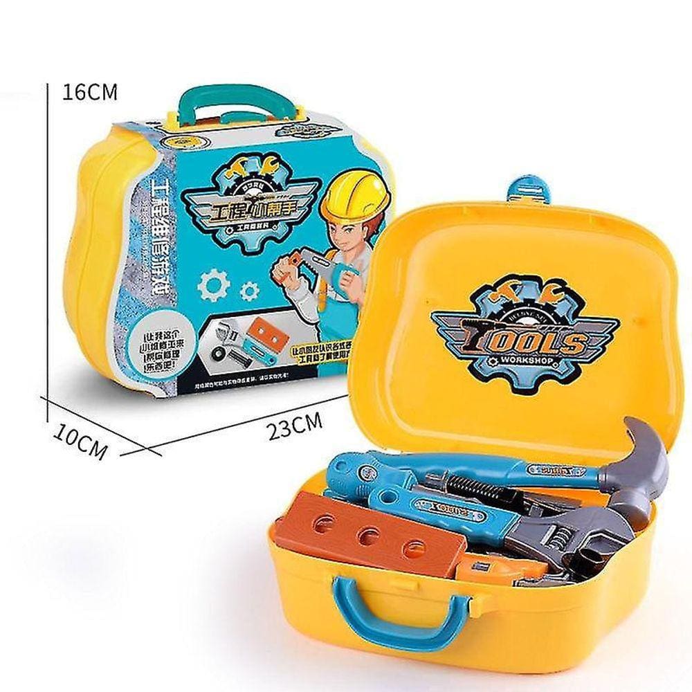 14pcs/set diy pretend play, simulação reparação caixa de ferramentas suitc