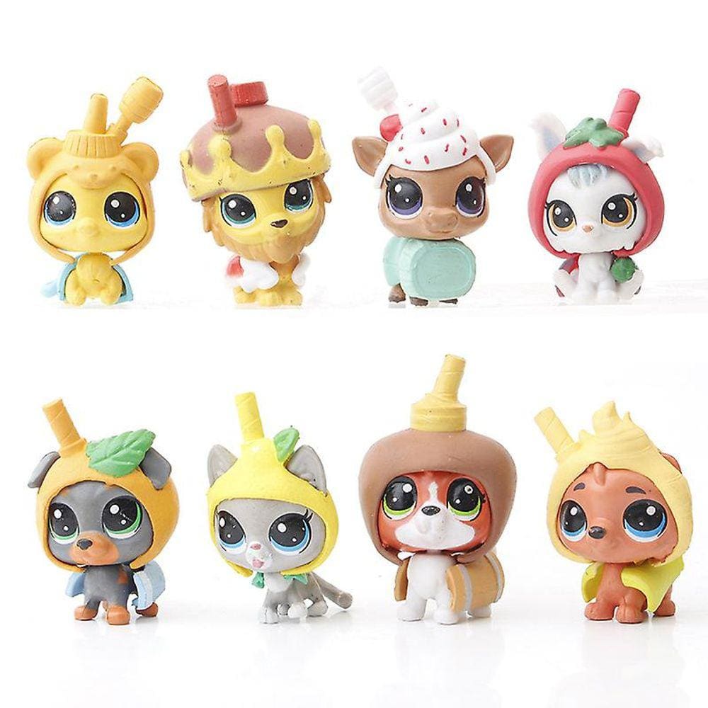 8pcs/set desenhos animados mini animal figuras de ação bonecas bonitos gato d